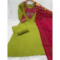 Bollywood Party Wear Kurti Pant Dupatta Set Indian Women's Ethnic Kurta Set M-38