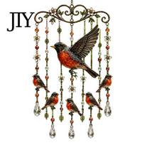 Sun Catcher Decoration Graceful Bird Wind Chimes, Chimes for Outside, Metal Chain Chime Hanging Suncatchers with Crystal Pendants Garden Yard juoda