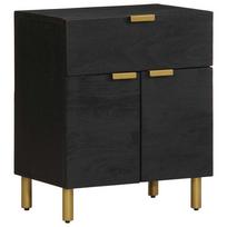 vidaXL Spintelė prie lovos Juoda 50x33x60 cm Inžinierinė mediena