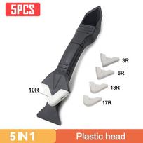 Daugiafunkcinis grandiklio traukiklio rinkinys Įrankiai Aplikatorius Silikoninis grandiklis Sandarinimas Valymas Stiklo glaistymo sandariklio pašalinimo mentele 5in1 Plastic Scraper juoda