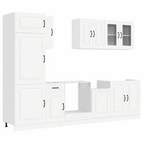 vidaXL Virtuvinių spintelių komplektas, 8 dalių, Kalmar, balta