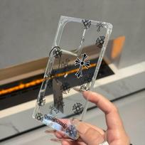 Transparent Square Back Tube Case Casing Protection For iPhone 11 14 Pro Max 12 15 Plus 13 16 ProMax Anti-Oxygen,Cross Pattern iphone 16