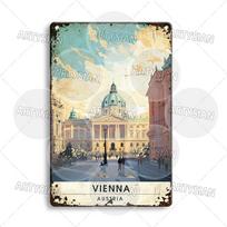 European Austria Germany Travel Cityscape Metal Sign Munich Vienna Berlin Cologne Salzburg Metal Plaque 20x30cm gray