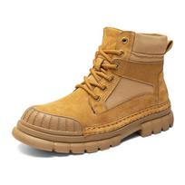 Autumn Men's Motorcycle Boots Brand Men New Arrival Walking Boots Winter Men's Ankle Boots Lace-Up Outdoor Leather Sneakers 39 aukso geltonumo spalva
