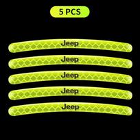 Car Wheel Hub Reflective Stickers Tire Rim Luminous Accessories For Jeep Renegade Wrangler Grand Cherokee Compass Patriot Commander Willys 5pcs