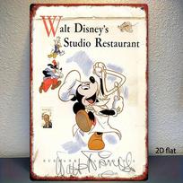 2D Flat, 1pc Disney Vintage Mickey Mouse Chef Poster - Heavy-Duty Iron Kitchen & Cafe Decor - Official Disney Birthday/Christmas 20x30cm（7.8x11.8inch）