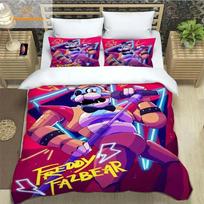 3Pcs F-Five N-Nights At Freddys F-FNAF Bedding Set Single/Double/Full/Queen/King Size Game Gift for Adults Kids as Bedroom Decor Duvet Cover Set&EU Single(135x200cm)