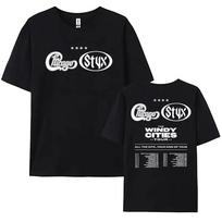 Chicago and Styx The Windy Cities Tour 2026 T-shirt Cotton Short Sleeve Tshirts Unisex Streetwear Graphic Print Clothing XS
