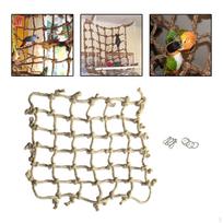 Bird Climbing Net Hammock with Perch and Swing Set 40x40cm