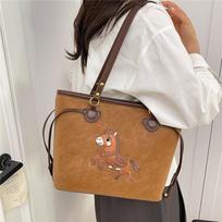 Retro Embroidered Tote Bag Ladies Large Capacity Casual Commuter Single Shoulder Bags For Women Fashionable Shopping Handbag ruda