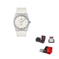 Tissot PRX Kvarcinis Mechanizmas Unisex Laikrodis 40mm Baltas Ciferblatas Nerūdijančio Plieno Korpusas Guminė Apyrankė T137.410.17.011.00 White Dial