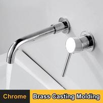 360° Rotation Concealed Wall Mounted Water Tap Single Handle Hot Cold Water Bath Mixer Tap Bathroom Basin Faucet Chrome