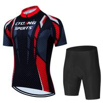 Men's Cycling Clothing Man Bib Shorts Bi Cycle Jersey Men Mountain Bike Jerseys Mtb Bicycle Clothing Mens Cycling Clothes Summer Asian Size - S