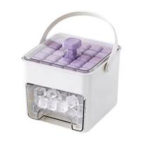 Large Capacity Ice Cube Maker with Storage Bin Shovel 50 Cube Ice Container BPA-Free Easy-Press Ice Cube Tray for Home Camping Party