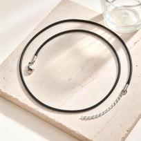 Vnox Minimalist Stainless Steel Black Waxed Cord Leather Necklaces  Adjustable Black Waxed Rope Long Necklace Party Jewelry Gift 45cm