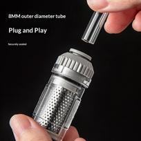 Akvariumo įleidimo/išleidimo filtras Mini panardinamas vandens valymo vamzdelio filtras Nuimamas ir plaunamas mažo žuvų tvenkinio filtras sidabras