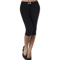 Women's Slim Fit Casual Color Button Pocket Capris For Women L juoda