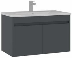 Vonios spintelė su praustuvu Kalune Design Side 85 v2-732, matinė antracito sp., 45 cm x 85 cm x 52 cm