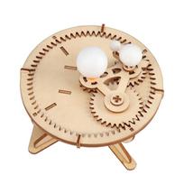 Solar Diy System Astronomy Sun Earth Moon Planet Model Wooden Mechanical Set Children'S Science Popularization And Puzzle Toy