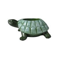 Resin Turtle Planter Statue Decorative Rustic Style Succulent Pot Playful Design Natural Look Animal Sculpture Garden Decor