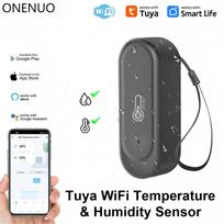 WIFI Temperature and Humidity Sensor IP65 Outdoor Waterproof Tuya APP New Hygrometer Thermometer Sensor Support Alexa Google WiFi Black