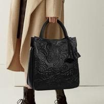 Ladies' fashiable and elegant camellia tote bag with large capacity and multiple compartments, vintage shoulder bag juoda