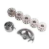5Pcs Metal Bobbins 1 Shuttle Hook and 1 Bobbin Case for Old Household Sewing Machines