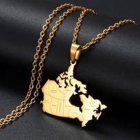 Canada Map Pendant Necklace Men's and Women's Necklaces Trending Fashion Accessories 60CM
