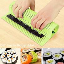 DIY Silicone Sushi Roller Mats Washable Reusable Sushi Roll Mold Mat DIY Food Rolling Rice Rolling Maker Cake Roll Pad yellow