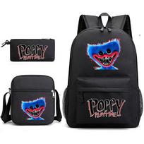 (Tik kuprinė, 6 tipas) 3 vnt. rinkinys Anime žaidimas 3D Poppy Playtime Monstras Kuprinės Portfelis Pieštukinė Drobės Mokyklinė kuprinė Studentams Vaikams