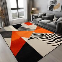 Oranžinis geometrinis kilimas svetainei Modernus prabangus dekoras Namų kilimai miegamajam Didelis dydis Neslystantis Lengvai valomas grindų kilimėlis 60x90cm door mat