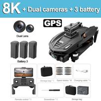 2026 Nauji V168 PRO Dronai GPS Profesionalūs 8K su HD Kamera FPV 5G Wifi Šepečiu Variklis Sulankstomas RC Kvadrokopteris Kliūčių Vengimo Dronas Žaislas Dovana 8K GPS 1 battery juoda