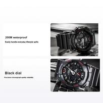 G-Shock Black Warrior Fashion Color Block Waterproof Three-Eye Design Quartz Movement Resin Strap Men watches GA-120-1A Regular Watch Box,Black Strap