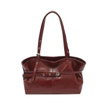 Niche Women's Large Capacity Retro Shoulder Tote - 2026 Winter Collection raudona