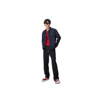 Embroidered Lapel Single-Breasted Long Sleeve Denim Jacket Men jackets Dark-Blue LMT006918101291A05266 S