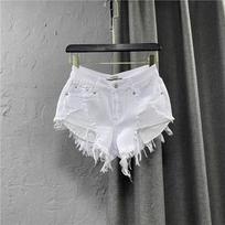Women's Low Rise Denim Shorts Loose Fit Distressed Frayed Hem Hot Pants Summer Streetwear A Line Jean Shorts S balta