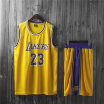 (Yellow 23#, 160cm) Lakers LeBron James adult and children's jersey set 110cm