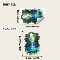 Hole-filled Secret Realm Forest Waterfall Living Room Study Decoration Beautification Stickers