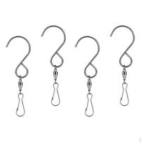 4 Pack Swivel Hooks Clips Chimes Curly Spinners Crystal Twisters Garden