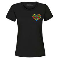 Puzzle Heart Pocket Size Women's T-Shirt Autism Awareness Support Shirt S