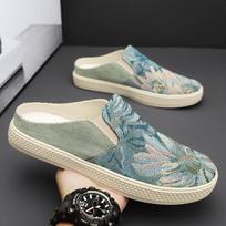 Color knitted semi-drag casual shoes outdoor fashion versatile bag head mop daily simple lightweight slippers 39