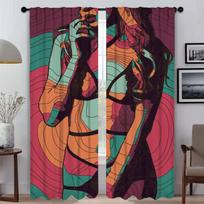 Abstract Sexy Girl Partition Blinds Halloween Decoration Window Curtain for Room 2 Panel Shades Elegant Room Curtains Living W50xH70cmx2pcs-CL