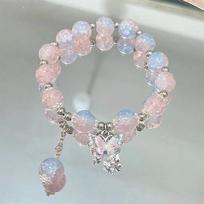 Pink Phoenix Flowers Branches Version Bow Butterfly Pendant Beaded Bracelet Sweet Cool Bracelet For Women Aesthetic Trendy Hand KTJ 2