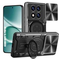 Coque pour Xiaomi Redmi Note 15 Pro 5G, Antichoc Rigide avec Anneau et Protection Objectif - Noir
