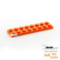 20pcs/lot Bulk Blocks Building Bricks Thin 2X8 Educational Assemblage Construction Toys for Children Compatible With Brand 3034