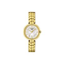 TISSOT Flamenco kolekcijos moteriškas kvarcinis laikrodis 26 mm baltas ciferblatas T094.210.33.111.00 White Dial beige