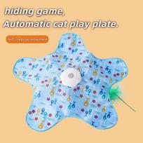 Cat And Dog Toy Interactive Hide And Seek Cat Toy With Mouse Squeak Motion Activated Mobile Hidden Feather Kitten Teasing Toy mėlyna