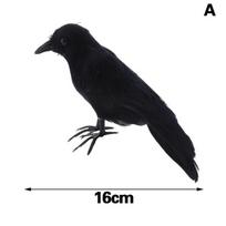 New High-end Fake Bird Halloween Bird Decorations Halloween Props Feathered Ravens Statue Black Dead Crow Decoy For Halloween L