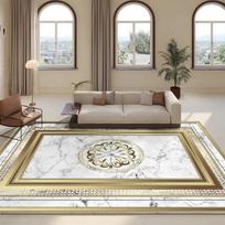 European Golden Luxury Carpet Large Area Rug for Living Room Bedroom Sofa Table Hotel Decoration Home Printing Mat 60*90cm