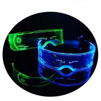 LED Luminous Sunglasses Cyberpunk Goggles Men’s and Women’s Fashion Party Christmas Colorful Luminous Glasses Lampshade UV400 Colorful Slow Change black